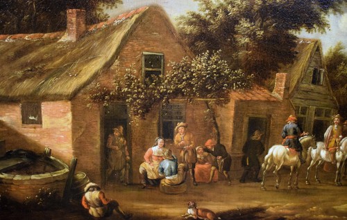 Louis XIV - In the courtyard of the tavern - workshop of David Teniers II (1610-1690)